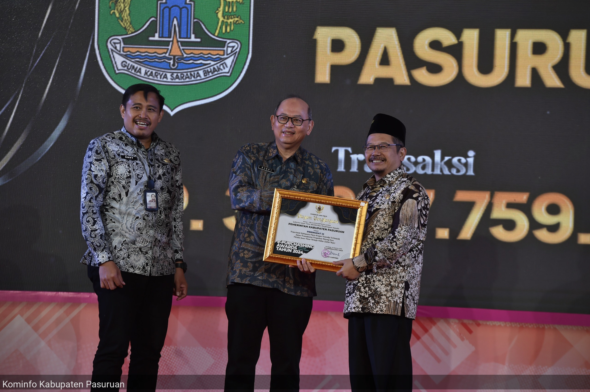 Manfaatkan Pengadaan Barang/Jasa Secara Online, Pemkab Pasuruan Toreh Prestasi Terbaik III Pemanfaatan Jatim Bejo